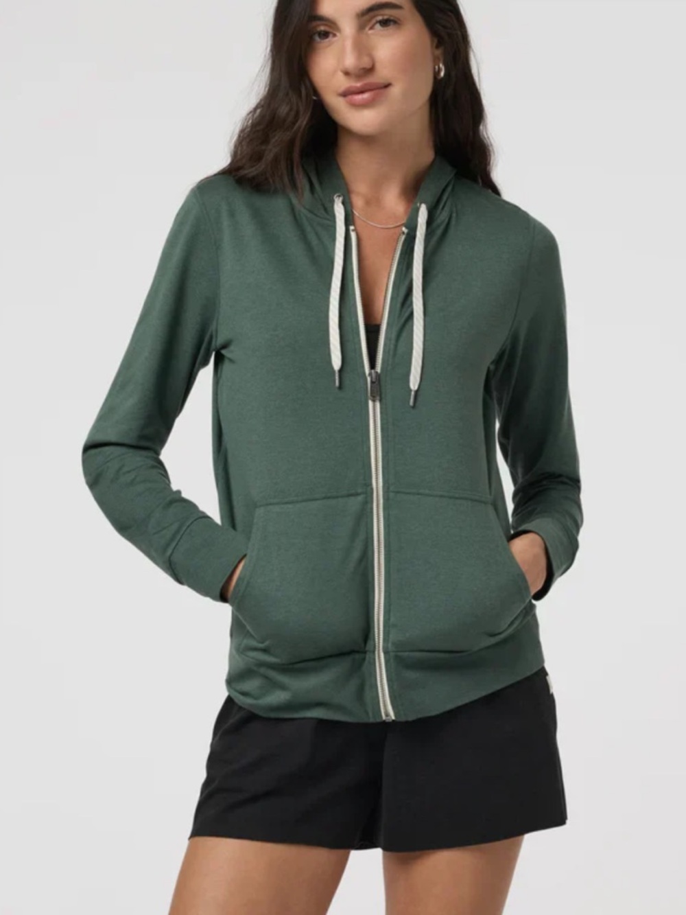 Vuori Marsh Heather Green Zip-Up Hoodie *